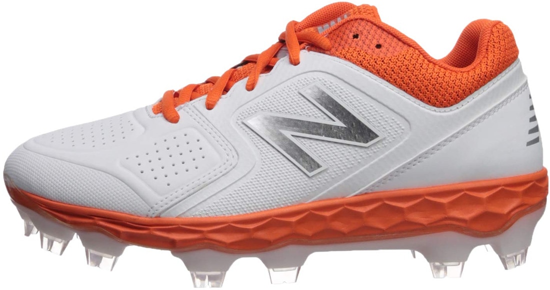 New Balance Women’s Fresh Foam Velo V1 TPU Molded Shoe For Softball Orange/White